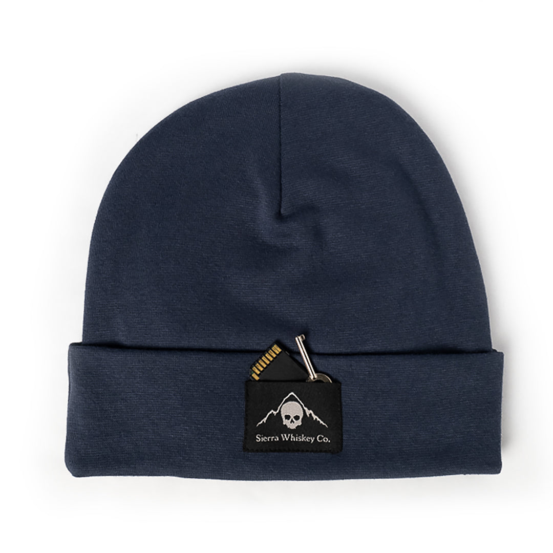 Sierra Whiskey Co E&amp;E Beanie Seal Blue Pocket Filled