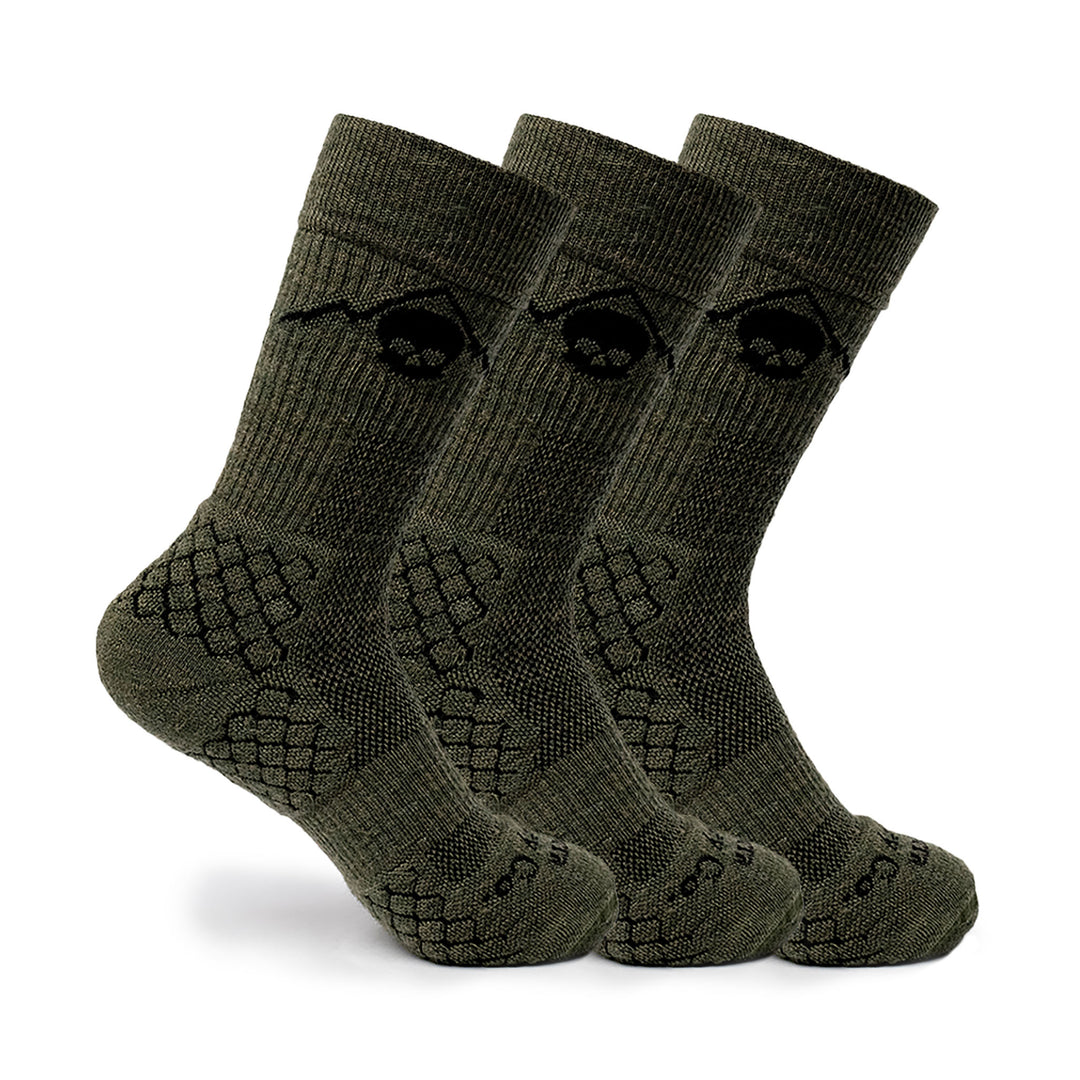 Sierra Whiskey Co Exfil Boot Sock 3 Pack Reptile Green Back Merino Tactical Socks