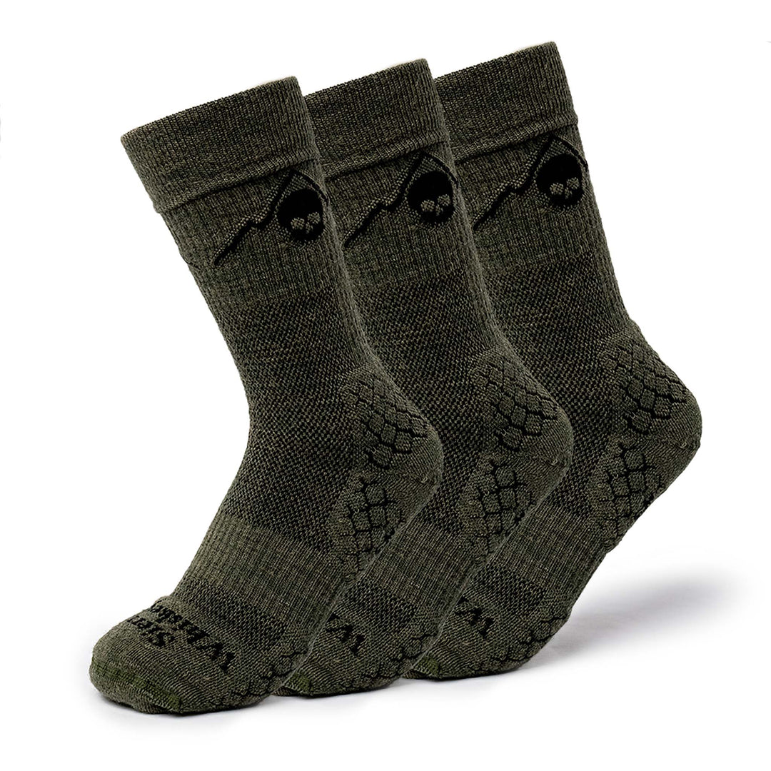 Sierra Whiskey Co Exfil Boot Sock 3 Pack Reptile Green Front Merino Tactical Socks