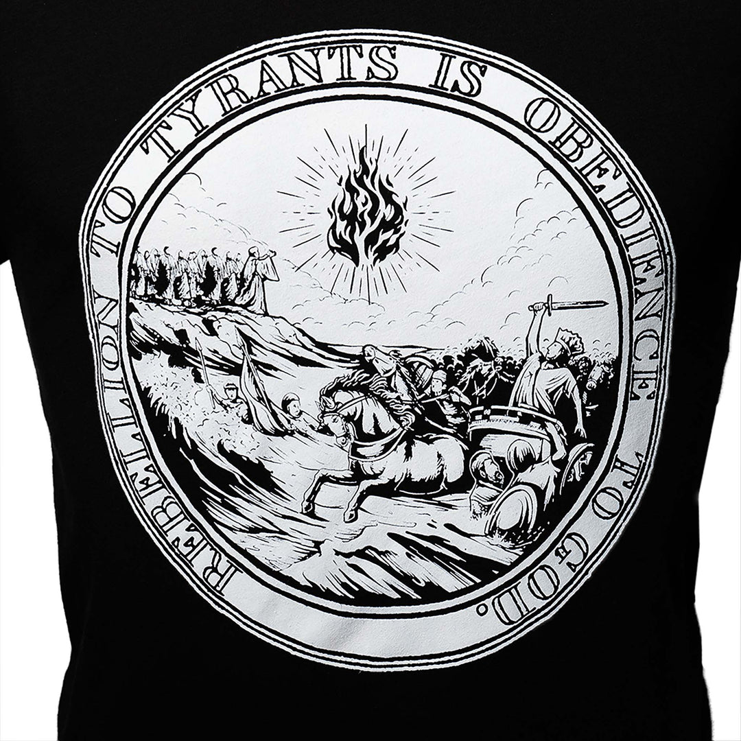 Sierra Whiskey Co Great Seal Tshirt Black Mens Tshirt Detail Front