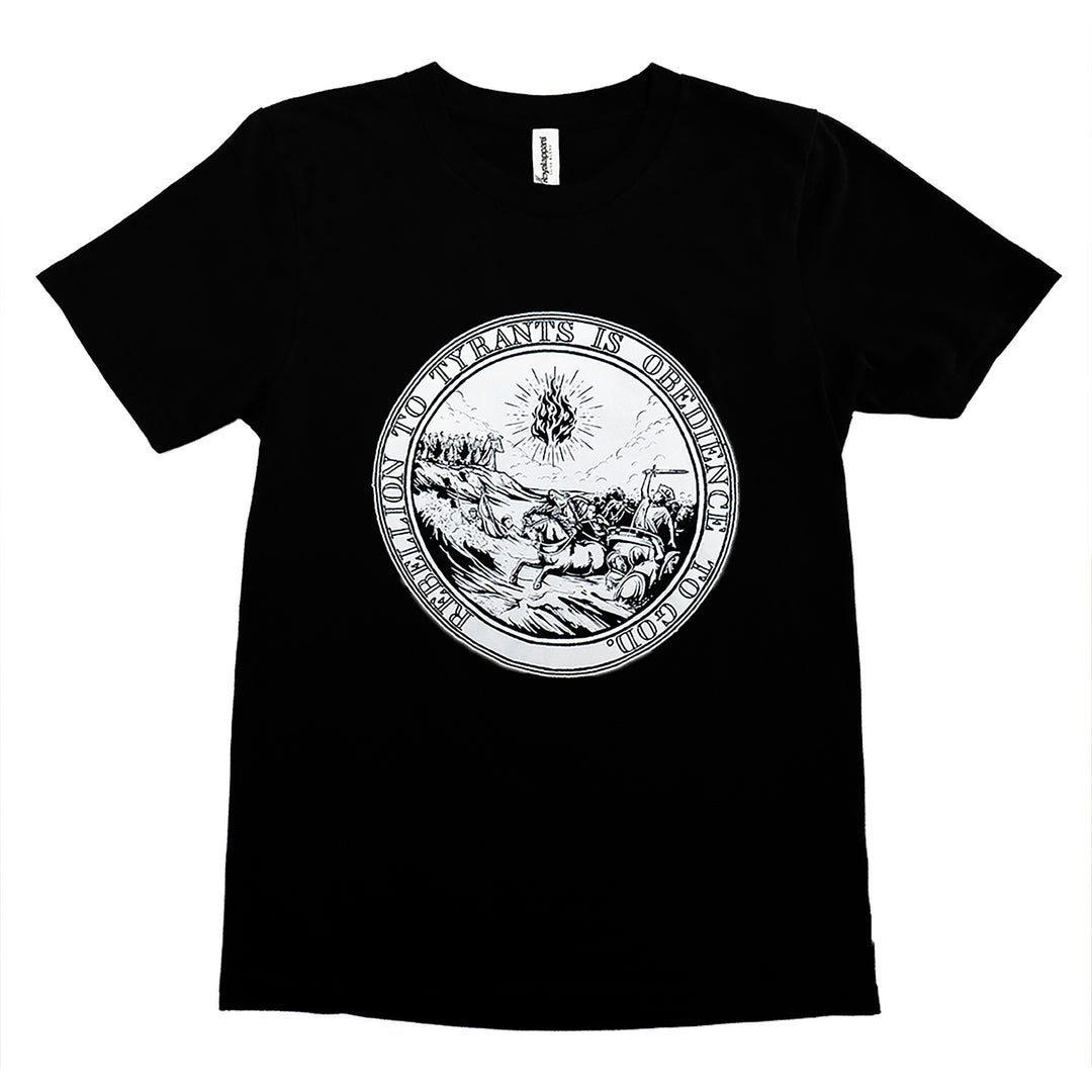 Sierra Whiskey Co Great Seal Tshirt Black Mens Tshirt Front Flat