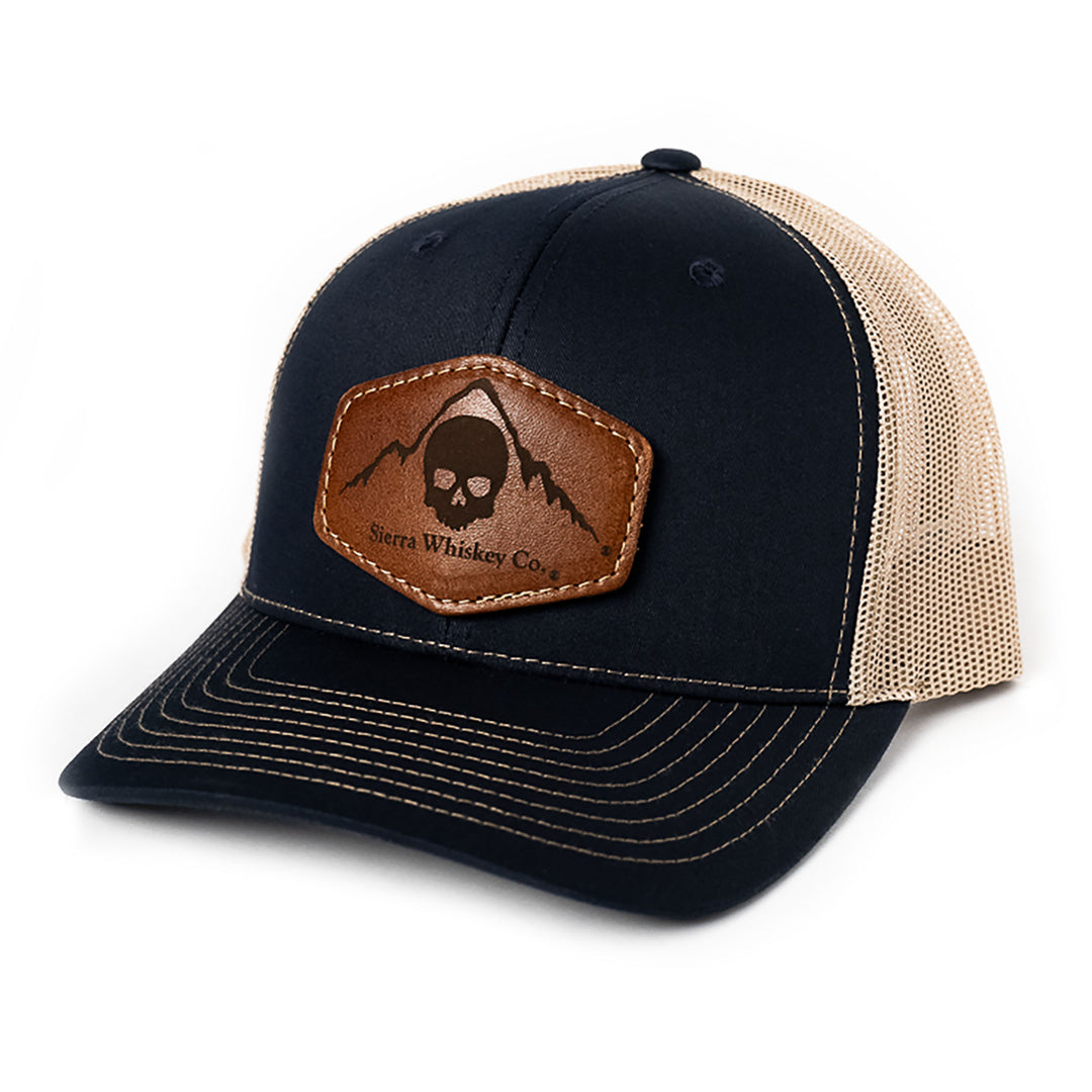 Sierra Whiskey Co Leather Patch Hat Navy Khaki Richardson 112 Hex
