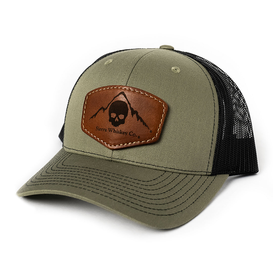 Sierra Whiskey Co Leather Patch Hat Reptile Green Richardson 112 Badge