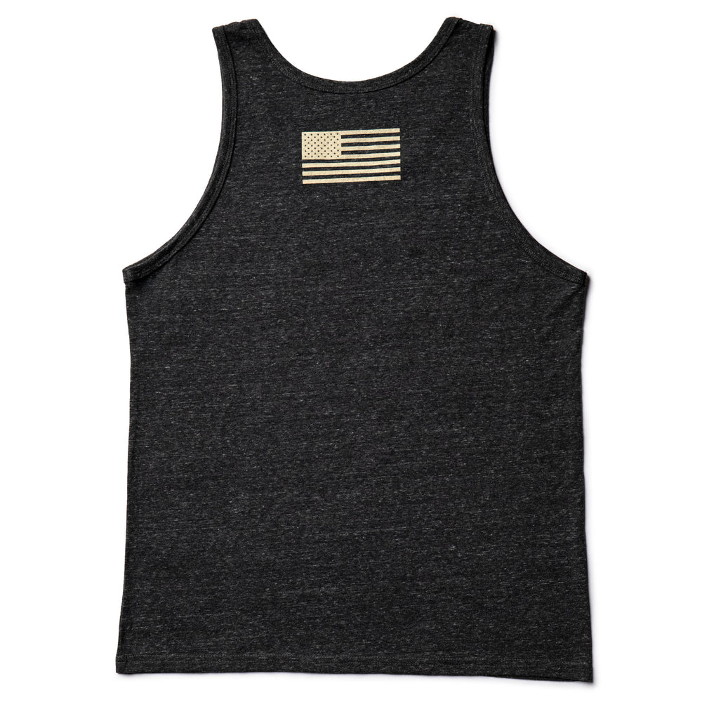 Sierra Whiskey Co Logo Tank Diesel Smoke Heather Mens Tank Back