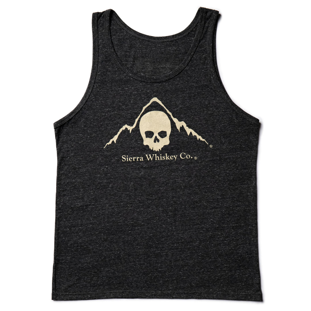Sierra Whiskey Co Logo Tank Diesel Smoke Heather Mens Tank Front