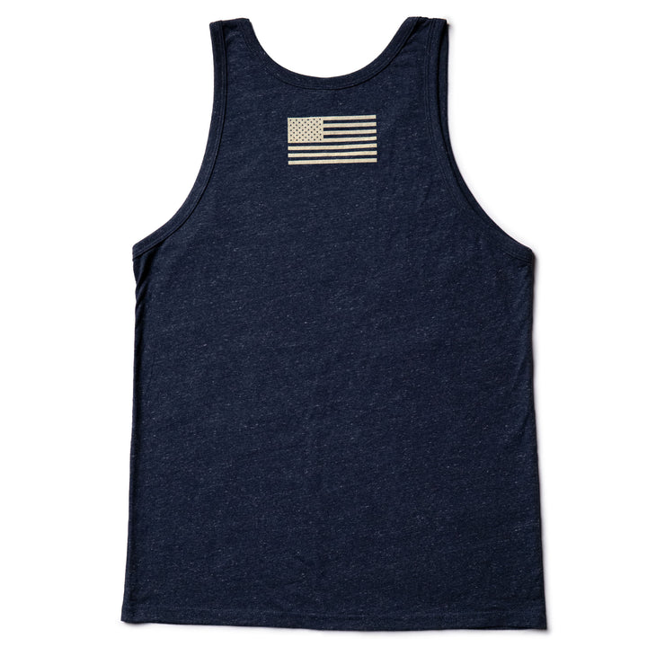 Sierra Whiskey Co Logo Tank Navy Heather Mens Tank Back