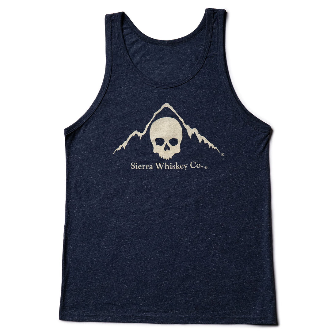 Sierra Whiskey Co Logo Tank Navy Heather Mens Tank Front