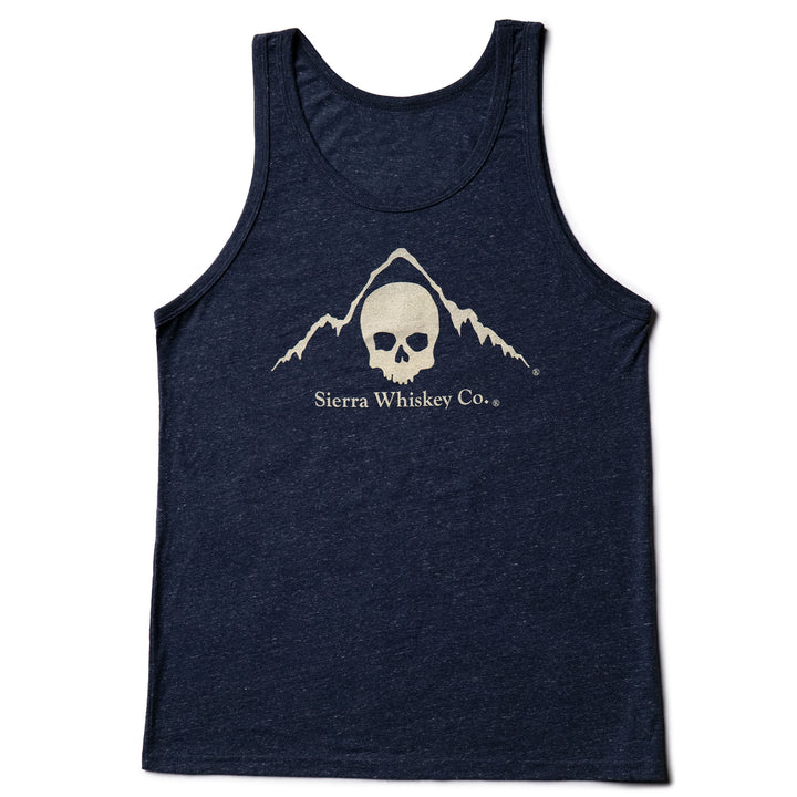 Sierra Whiskey Co Logo Tank Navy Heather Mens Tank Front