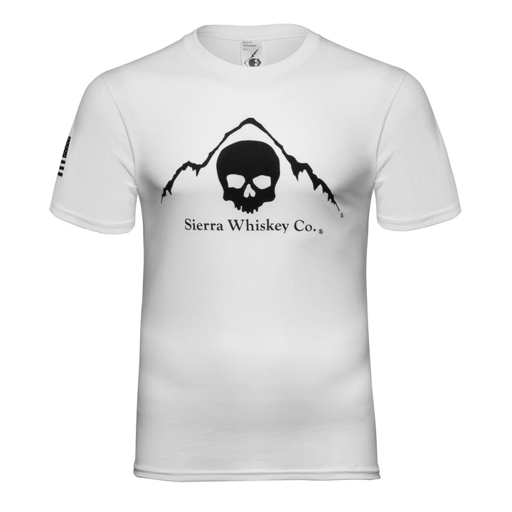 Sierra Whiskey Co Logo Tshirt Arctic White Mens Tshirt Front