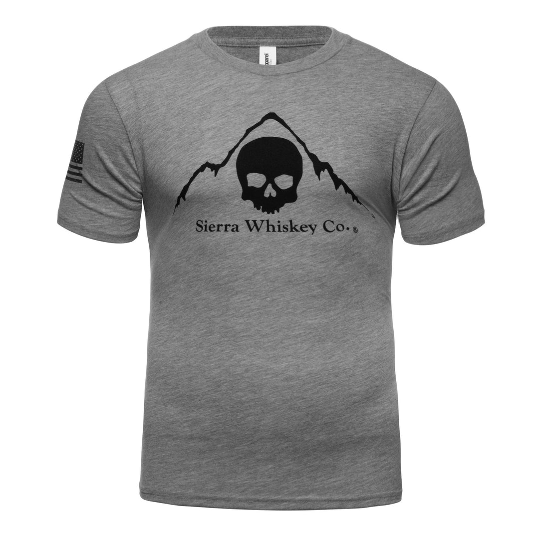 Sierra Whiskey Co Logo Tshirt Heather Grey Mens Tshirt Front