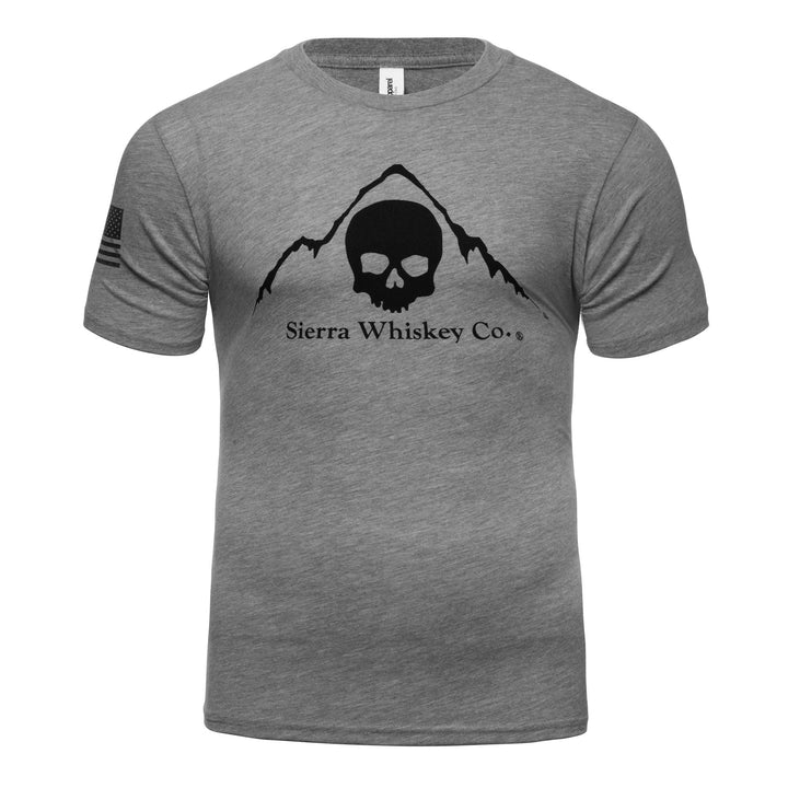 Sierra Whiskey Co Logo Tshirt Heather Grey Mens Tshirt Front