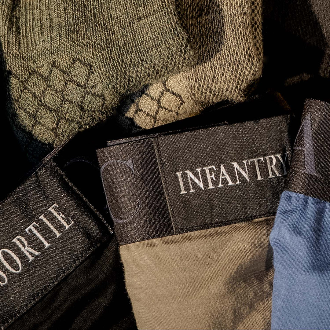 Sierra Whiskey Co Undertac Infantry tactical underwear waistband close-up showing premium construction