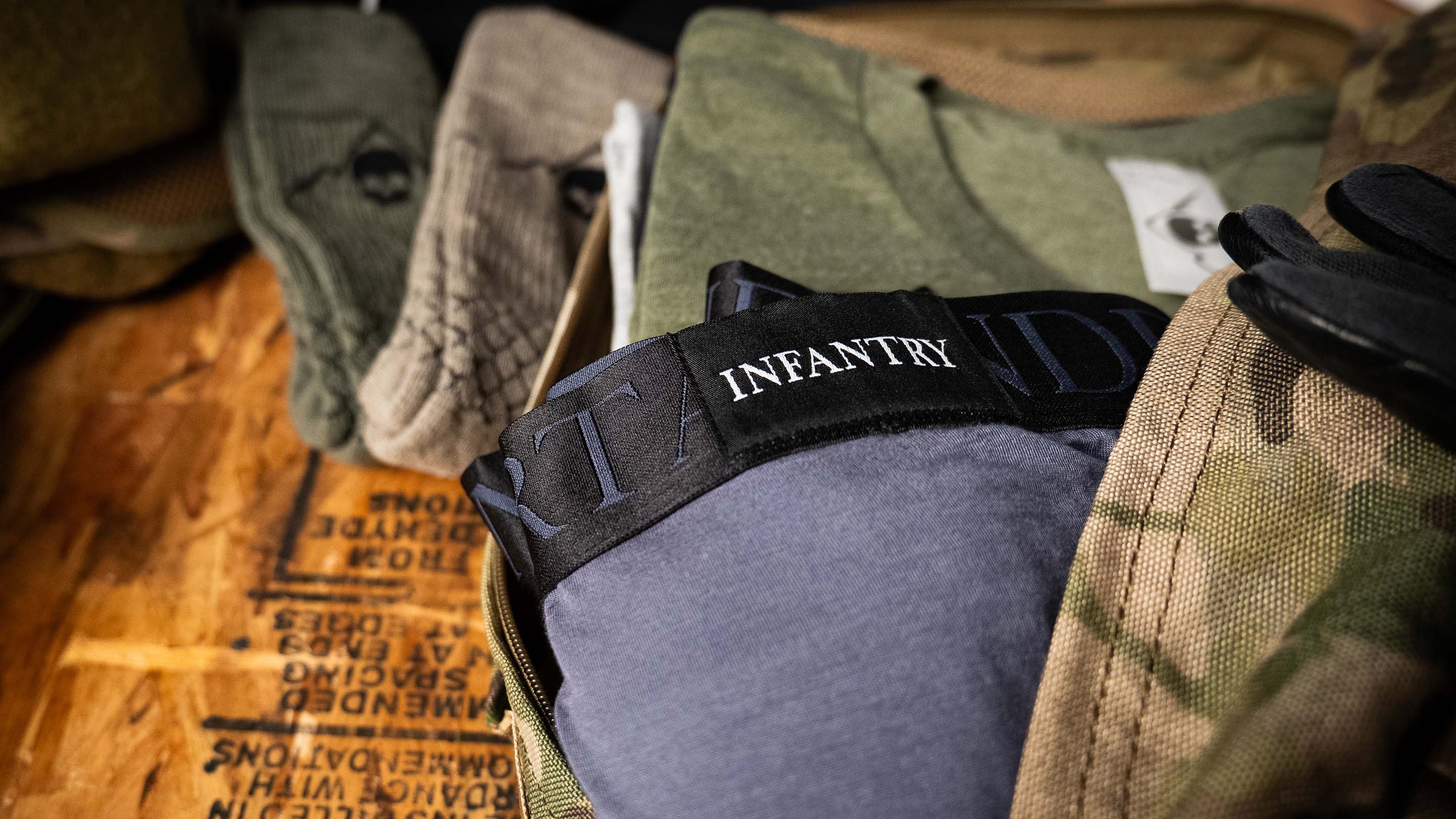 Sierra Whiskey Co Undertac Infantry tactical underwear waistband with gear and apparel flat lay
